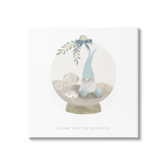 Stupell Industries Gnome For The Holidays Seashells Canvas Wall Art